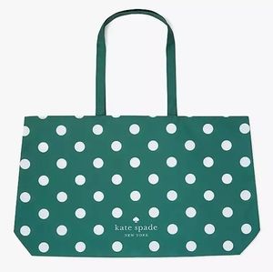 NEW Kate Spade Green Dot Tote - perfect beach bag!